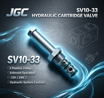 SV10-33 Solenoid İşletilen Yönlü Valf 2 Konum 3 Yolu Hidrolik Solenoid Kartriç Valfi 12V 24V