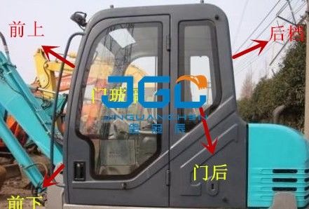 SK60C Ekskavatör Ön Durdurma Arka Durdurma Kapı Camı Tavan Penceresi Üst ve Alt Ön Cam