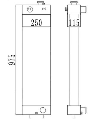 OEM 22B-03-12110 Kalite PC128 PC138US-2 Ekskavator Radyatörü