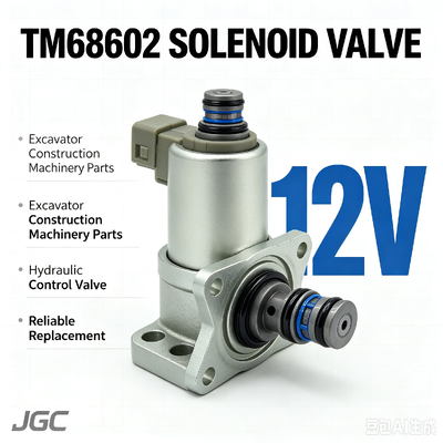 Kazı makinesi inşaat makinesi parçaları TM68602 12V solenoid valfi