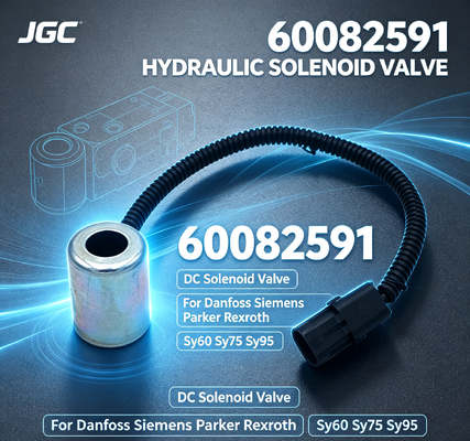 60082591 Hidrolik yedek parçalar Danfoss Parker Rexroth Sy60 Sy75 Sy95 için DC solenoid valfi