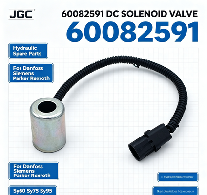 60082591 Hidrolik yedek parçalar Danfoss Parker Rexroth Sy60 Sy75 Sy95 için DC solenoid valfi