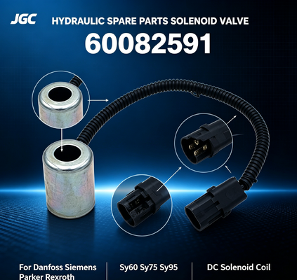 60082591 Hidrolik yedek parçalar Danfoss Parker Rexroth Sy60 Sy75 Sy95 için DC solenoid valfi
