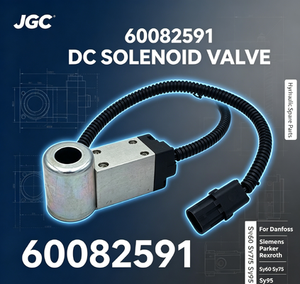 60082591 Hidrolik yedek parçalar Danfoss Parker Rexroth Sy60 Sy75 Sy95 için DC solenoid valfi