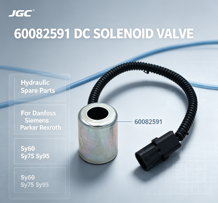 60082591 Hidrolik yedek parçalar Danfoss Parker Rexroth Sy60 Sy75 Sy95 için DC solenoid valfi