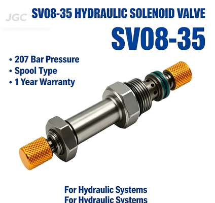 SV08-35 Elektrikli bobin vidalı hidrolik solenoid valfi 207 bar basınç hidrolik sistemler için 1 yıllık garanti