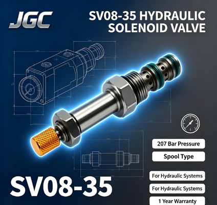 SV08-35 Elektrikli bobin vidalı hidrolik solenoid valfi 207 bar basınç hidrolik sistemler için 1 yıllık garanti