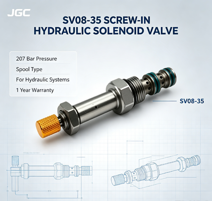 SV08-35 Elektrikli bobin vidalı hidrolik solenoid valfi 207 bar basınç hidrolik sistemler için 1 yıllık garanti