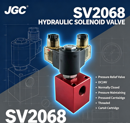 SV2068 Hidrolik Solenoid Küresel Vana Basınç Emniyet Ventili Dişli Kartuş DC24V Normalde Kapalı Basınç Tutma Vanası