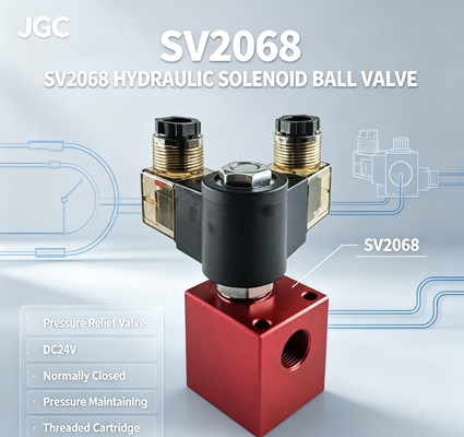 SV2068 Hidrolik Solenoid Küresel Vana Basınç Emniyet Ventili Dişli Kartuş DC24V Normalde Kapalı Basınç Tutma Vanası