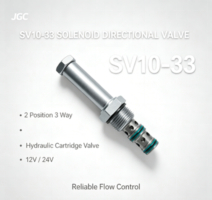 SV10-33 Solenoid İşletilen Yönlü Valf 2 Konum 3 Yolu Hidrolik Solenoid Kartriç Valfi 12V 24V