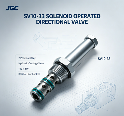 SV10-33 Solenoid İşletilen Yönlü Valf 2 Konum 3 Yolu Hidrolik Solenoid Kartriç Valfi 12V 24V
