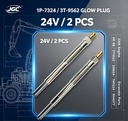 1P-7324 3T-9562 24V Glow Plug 2 PCS 3306 Motoru SONOCMP PK-98 3T9562 3S9624 7M1634 9H4577 Ekskavator Parçaları için Dizel Glow Plug