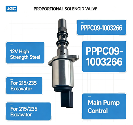 PPCP09-1003266 215/235 kazıcı ana pompası için 12V yüksek dayanıklı çelik orantılı solenoid valfi