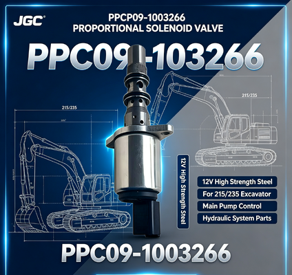 PPCP09-1003266 215/235 kazıcı ana pompası için 12V yüksek dayanıklı çelik orantılı solenoid valfi