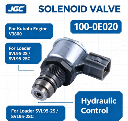 100-0E020 Ekskavatör Parçaları Solenoid Valf Kubota Motor V3800 Yükleyici SVL95-2S SVL95-2SC için