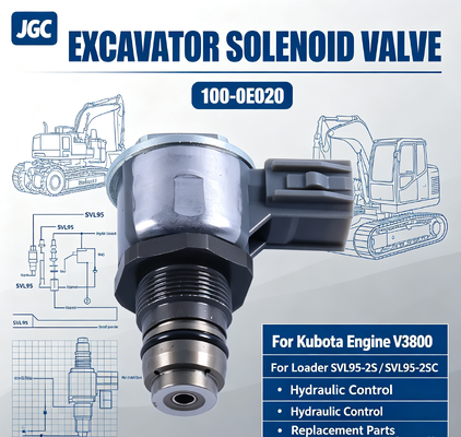 100-0E020 Ekskavatör Parçaları Solenoid Valf Kubota Motor V3800 Yükleyici SVL95-2S SVL95-2SC için