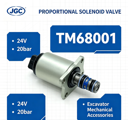 TM68001 Ekskavatör Mekanik Aksesuarları 24V 20bar Ekskavatör Proporsiyonel Solenoid Valfi