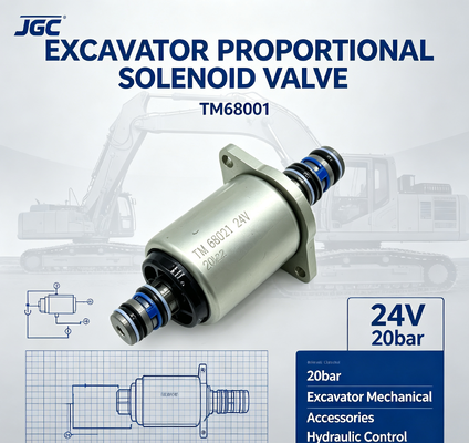 TM68001 Ekskavatör Mekanik Aksesuarları 24V 20bar Ekskavatör Proporsiyonel Solenoid Valfi
