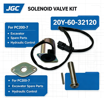 PC200-7 İş Makinesi Parçaları Ekskavatör Yedek Parçaları 20Y-60-32120 için Solenoid Valf