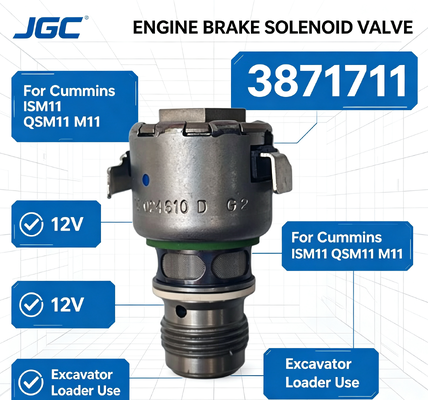 3871711 Orijinal ISM11 QSM11 M11 Dizel Motor Freni Ekskavatör Yükleyici Kullanımı İçin 12V Solenoid Valf