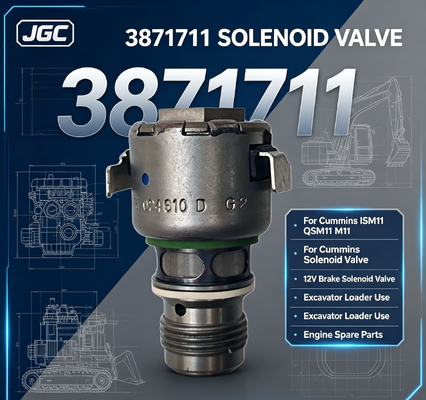 3871711 Orijinal ISM11 QSM11 M11 Dizel Motor Freni Ekskavatör Yükleyici Kullanımı İçin 12V Solenoid Valf