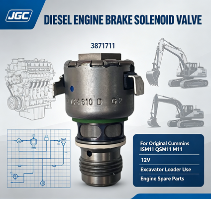 3871711 Orijinal ISM11 QSM11 M11 Dizel Motor Freni Ekskavatör Yükleyici Kullanımı İçin 12V Solenoid Valf