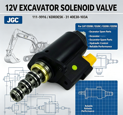 111-9916 12V Ekskavatör Grup Solenoid Valf Parça No KDRDE5K-31 40E30-103A CAT E320b E320c E320d E325b için