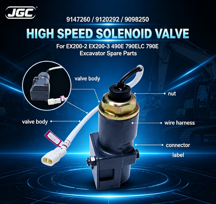 9147260 9120292 9098250 Ekskavatörler için Yüksek Hızlı Solenoid Valfı EX200-2 EX200-3 490E 790ELC 790E