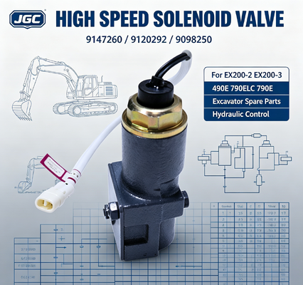 9147260 9120292 9098250 Ekskavatörler için Yüksek Hızlı Solenoid Valfı EX200-2 EX200-3 490E 790ELC 790E