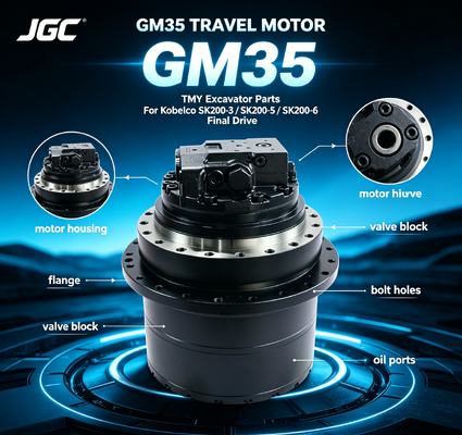 GM35 Kobelco için kazıcı parçaları hidrolik seyahat motoru SK200-3 SK200-5 SK200-6 ile uyumlu
