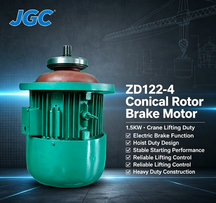 ZD122-4 vinç kaldırma motoru tipi 1.5KW Konik rotor fren motoru